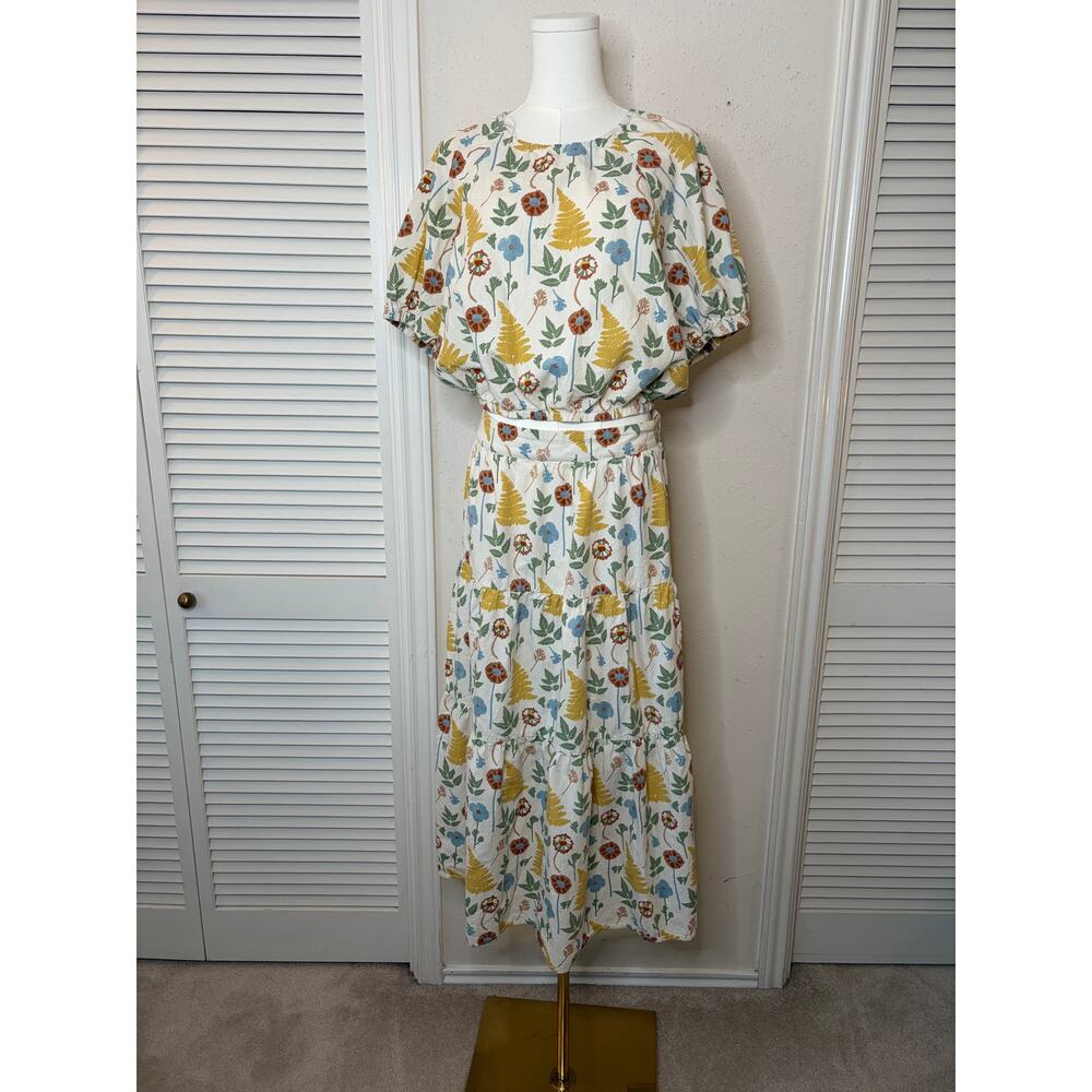 Gigio Floral Printed Midi Set Sz L #Meadowscape #Botanical - Picture 2 of 13